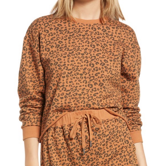 BLANKNYC Cheetah Print Crop Sweatshirt In Adulting pullover sweater size XS - Picture 1 of 6